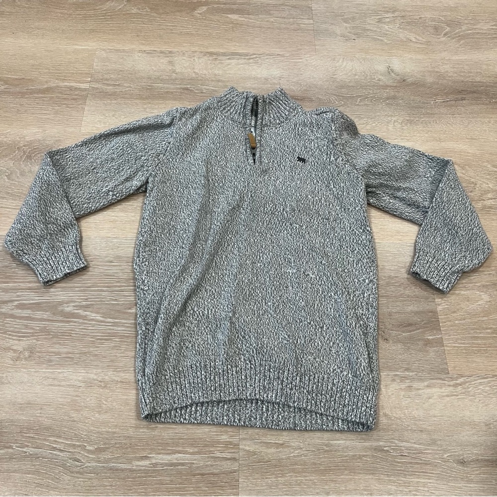 Carter’s sweater size 12 twelve boys grey gray quarter zip collar